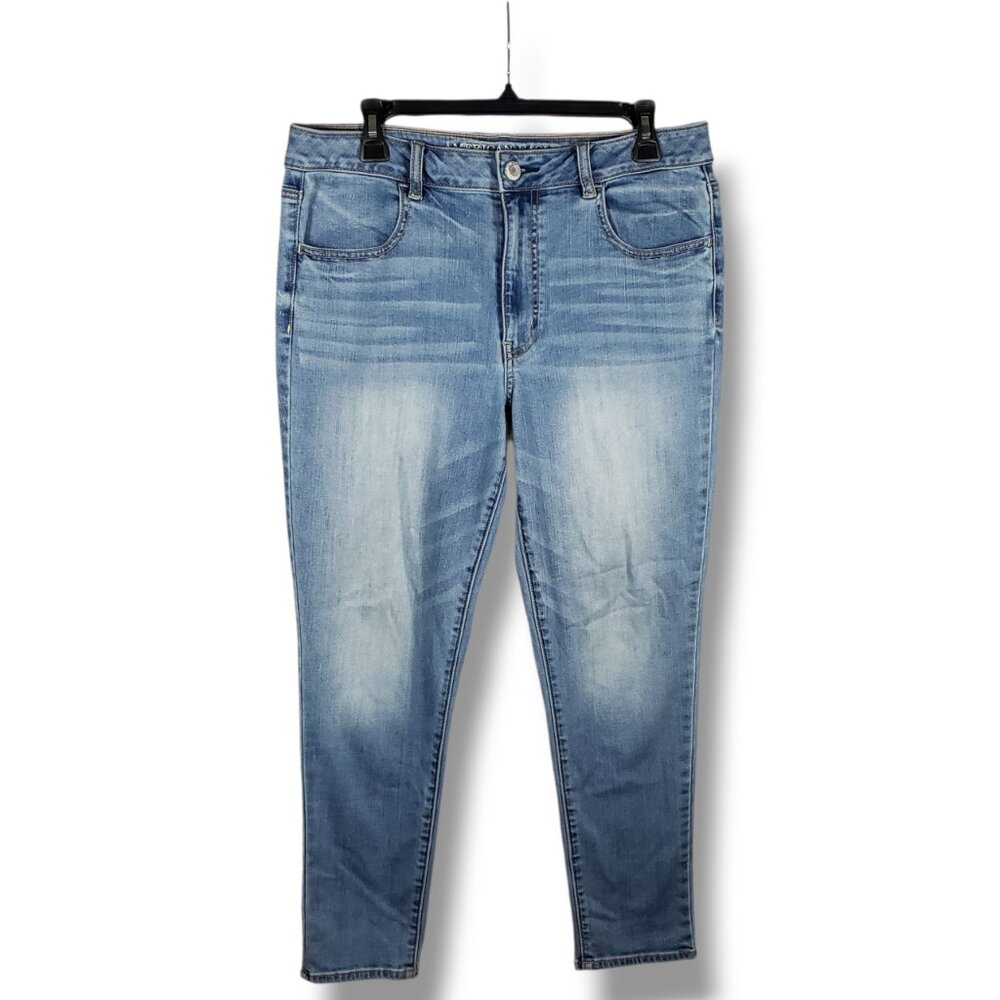American Eagle Women 14 High Rise Y2k Skinny Contemporary Jeans Minimalist